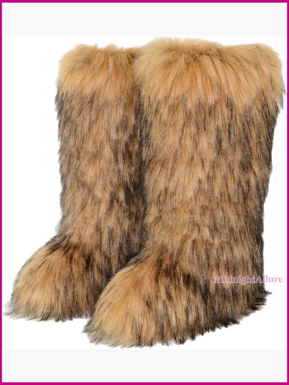 Knee High Faux Fur Lined Snow Boots, Winter Warm Mid Calf Boots